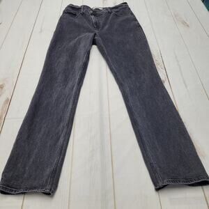 Abercrombie & Fitch the 90s slim straight jeans ultra high rise cross button